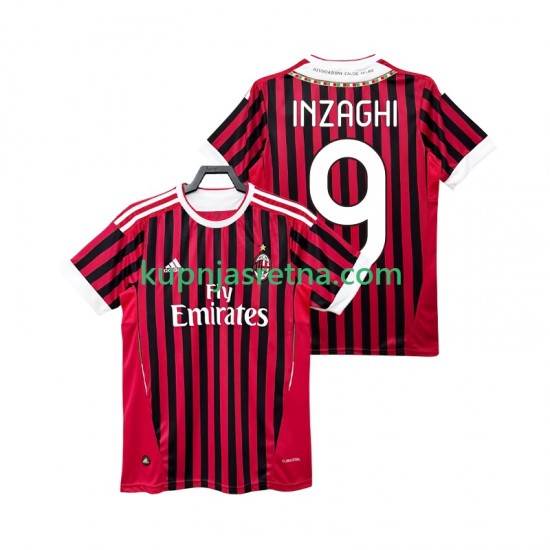 Muškarci Domaći Home Dresova AC Milan INZAGHI 9 Retro 2011 2012 Kratkih Rukava