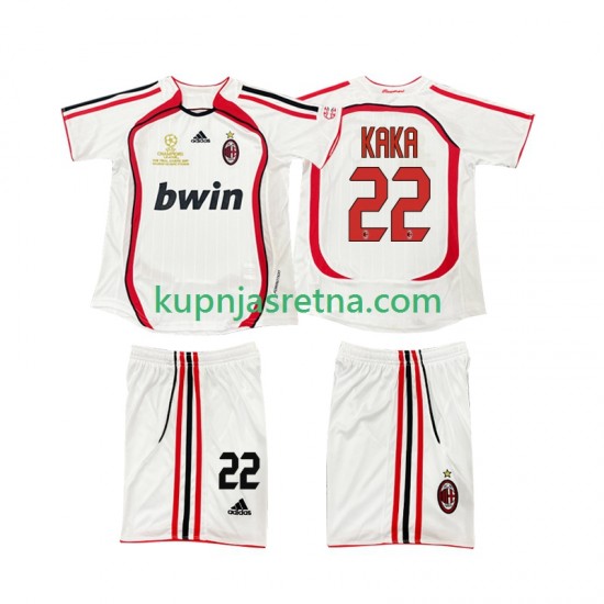Dječja Gostujući Away Dresova AC Milan KAKA 22 Retro 2006 2007 Kratkih Rukava