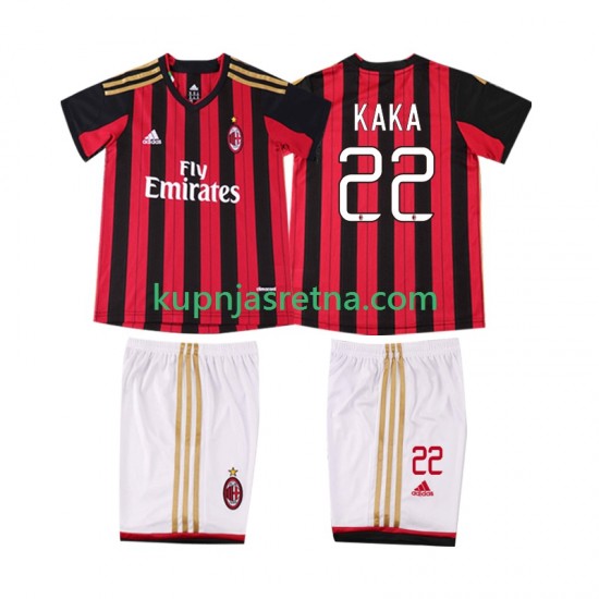Dječja Domaći Home Dresova AC Milan KAKA 22 Retro 2013 2014 Kratkih Rukava