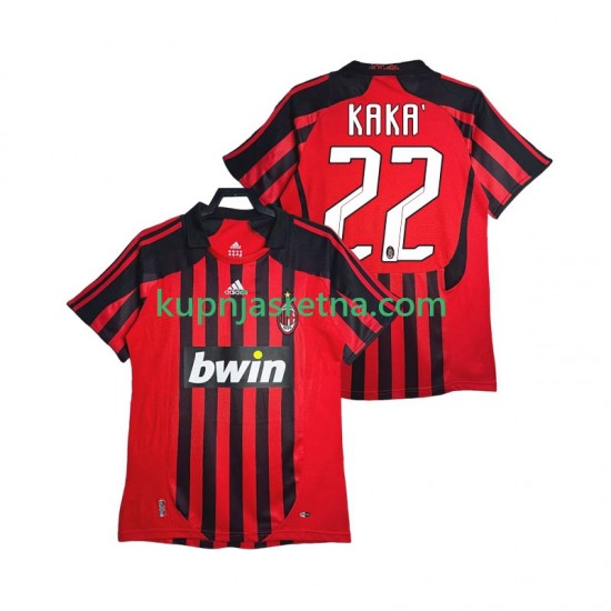 Muškarci Domaći Home Dresova AC Milan KAKA 22 Retro 2007 2008 Kratkih Rukava