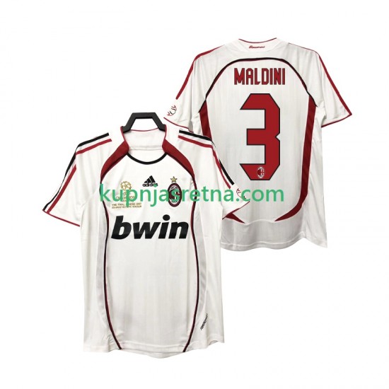 Muškarci Gostujući Away Dresova AC Milan MALDINI 3 Retro 2006 2007 Kratkih Rukava