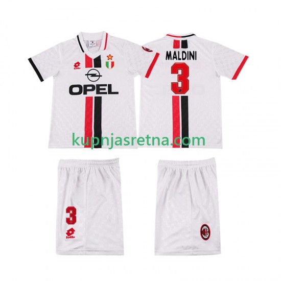 Dječja Gostujući Away Dresova AC Milan MALDINI 3 Retro 1996 1997 Kratkih Rukava