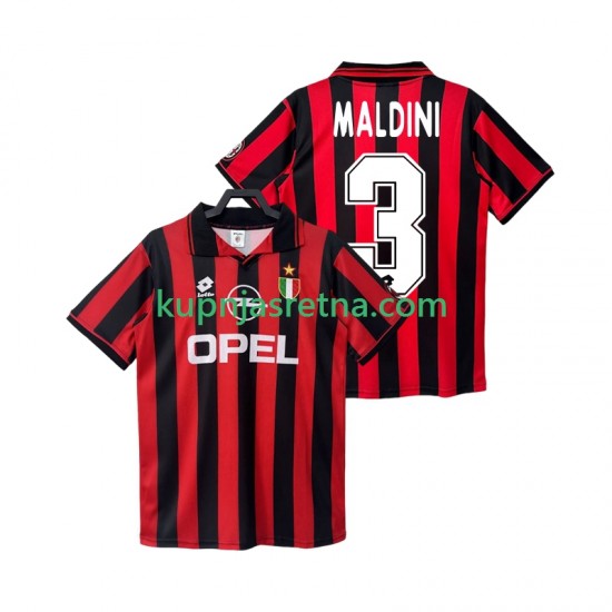 Muškarci Domaći Home Dresova AC Milan MALDINI 3 Retro 1996 1997 Kratkih Rukava