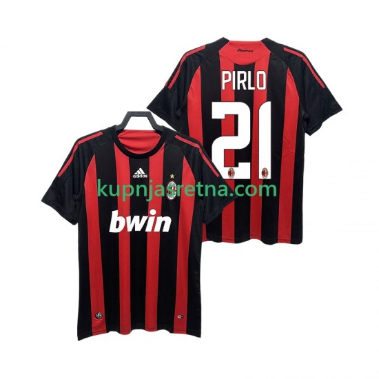 Muškarci Domaći Home Dresova AC Milan RIRLO 21 Retro 2008 2009 Kratkih Rukava