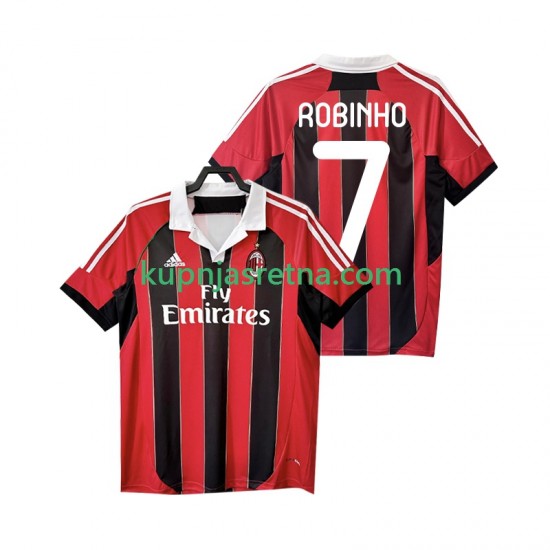 Muškarci Domaći Home Dresova AC Milan ROBINHO 7 Retro 2012 2013 Kratkih Rukava