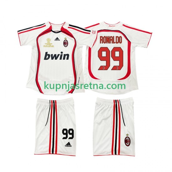 Dječja Gostujući Away Dresova AC Milan RONALDO 9 Retro 2006 2007 Kratkih Rukava