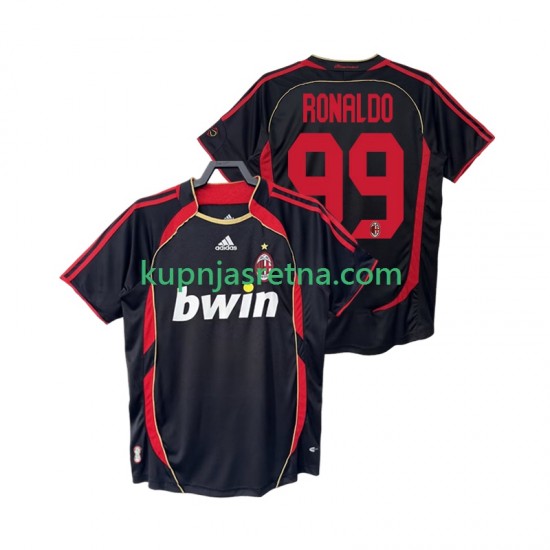 Muškarci Treći Dresova AC Milan RONALDO 99 Retro 2006 2007 Kratkih Rukava