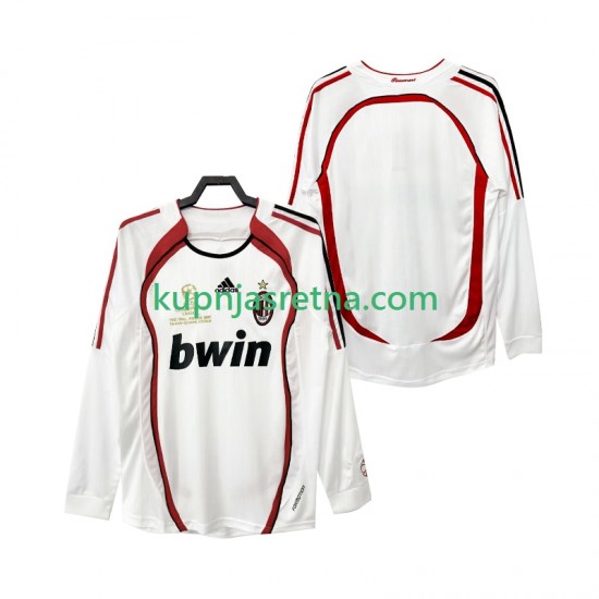 Muškarci Gostujući Away Dresova AC Milan Retro 2006 2007 Dugim Rukavima