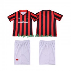 Dječja Domaći Home Dresova AC Milan Retro 1990 1991 Kratkih Rukava