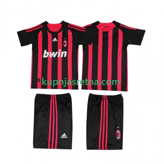Dječja Domaći Home Dresova AC Milan Retro 2008 2009 Kratkih Rukava
