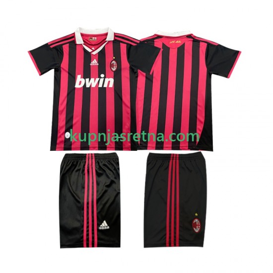 Dječja Domaći Home Dresova AC Milan Retro 2009 2010 Kratkih Rukava