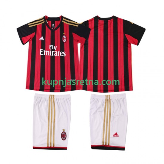 Dječja Domaći Home Dresova AC Milan Retro 2013 2014 Kratkih Rukava