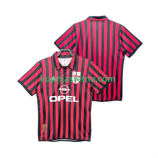 Muškarci Domaći Home Dresova AC Milan Retro 1999 2000 Kratkih Rukava