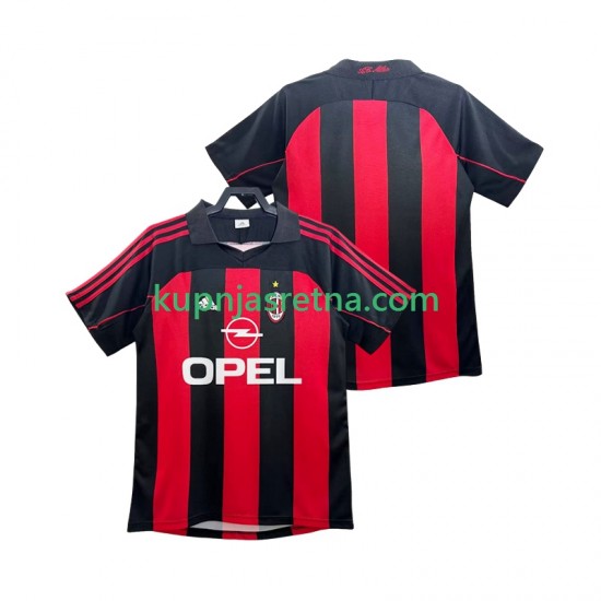 Muškarci Domaći Home Dresova AC Milan Retro 2000 2002 Kratkih Rukava