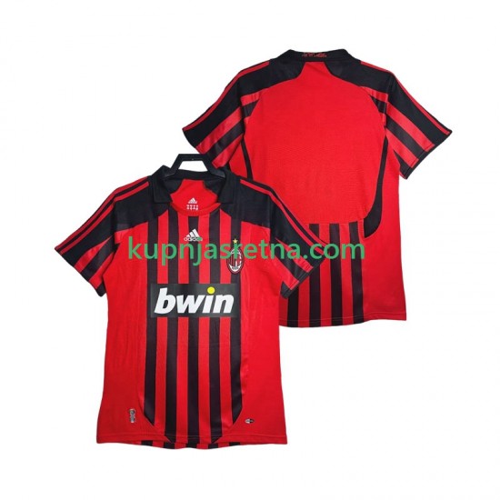 Muškarci Domaći Home Dresova AC Milan Retro 2007 2008 Kratkih Rukava