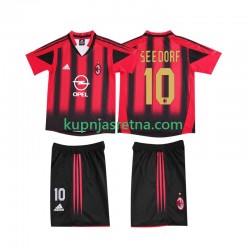 Dječja Domaći Home Dresova AC Milan SEEDORF 10 Retro 2004 2005 Kratkih Rukava