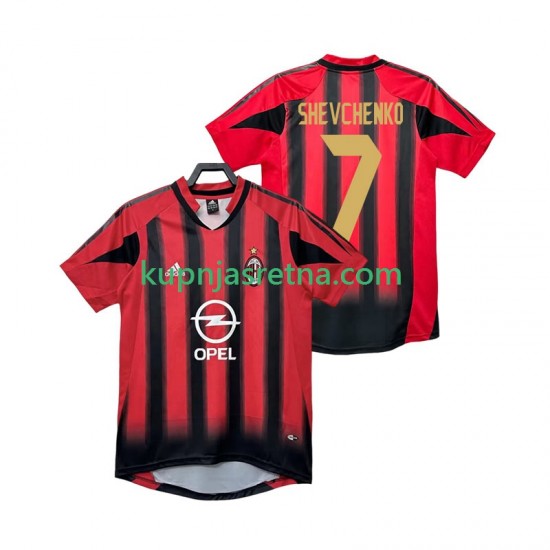Muškarci Domaći Home Dresova AC Milan SHEVCHENKO 7 Retro 2004 2005 Kratkih Rukava
