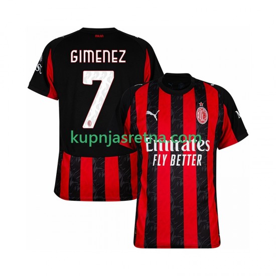 Muškarci Domaći Home Dresova AC Milan Santiago Gimenez 7 2025-2026 Kratkih Rukava
