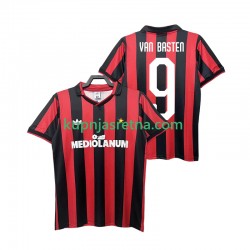 Muškarci Domaći Home Dresova AC Milan VAN BASTEN 9 Retro 1990 1991 Kratkih Rukava