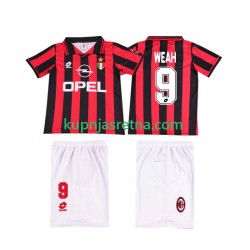 Dječja Domaći Home Dresova AC Milan WEAH 9 Retro 1996 1997 Kratkih Rukava