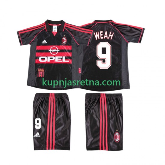 Dječja Treći Dresova AC Milan WEAH 9 Retro 1998 1999 Kratkih Rukava