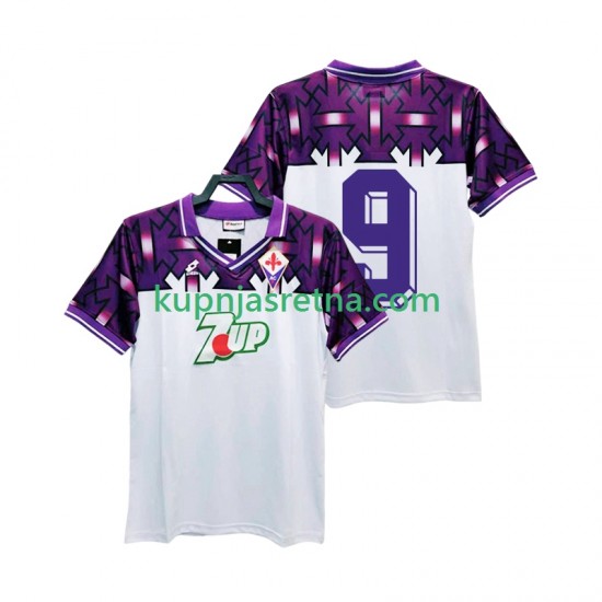 Muškarci Gostujući Away Dresova ACF Fiorentina 9 Retro 1992 1993 Kratkih Rukava