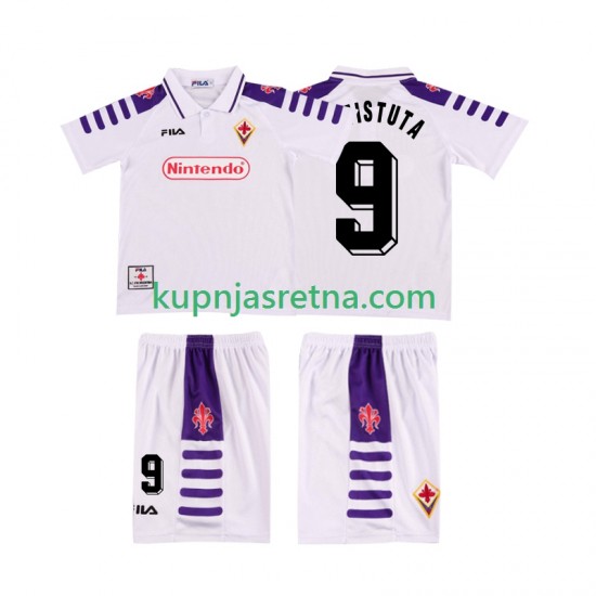 Dječja Gostujući Away Dresova ACF Fiorentina BASTUTA 9 Retro 1998 1999 Kratkih Rukava