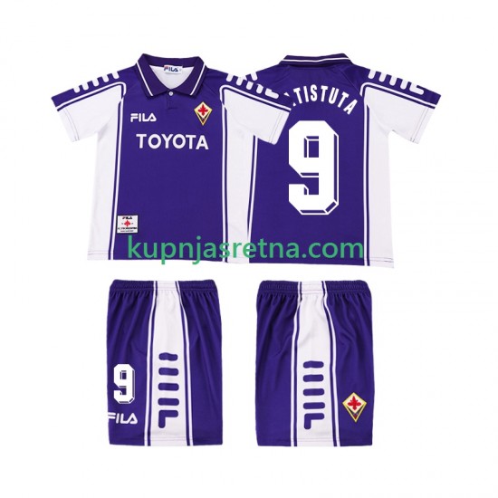 Dječja Domaći Home Dresova ACF Fiorentina BASTUTA 9 Retro 1999 2000 Kratkih Rukava