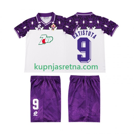 Dječja Gostujući Away Dresova ACF Fiorentina BATISTUTA 9 Retro 1992 1993 Kratkih Rukava