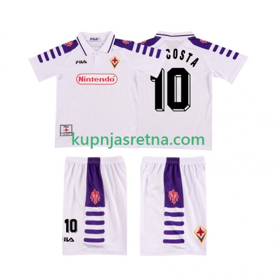 Dječja Gostujući Away Dresova ACF Fiorentina RUI COSTA 10 Retro 1998 1999 Kratkih Rukava