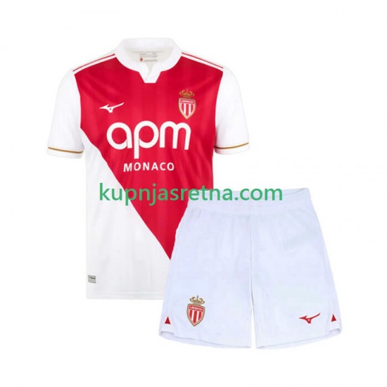 Dječja Domaći Home Dresova AS Monaco 2025-2026 Kratkih Rukava