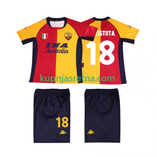 Dječja Domaći Home Dresova Roma BATISTUTA 18 Retro 2001 Kratkih Rukava