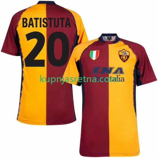 Muškarci Domaći Home Dresova Roma Batistuta 20 Retro 2000 2001 Kratkih Rukava