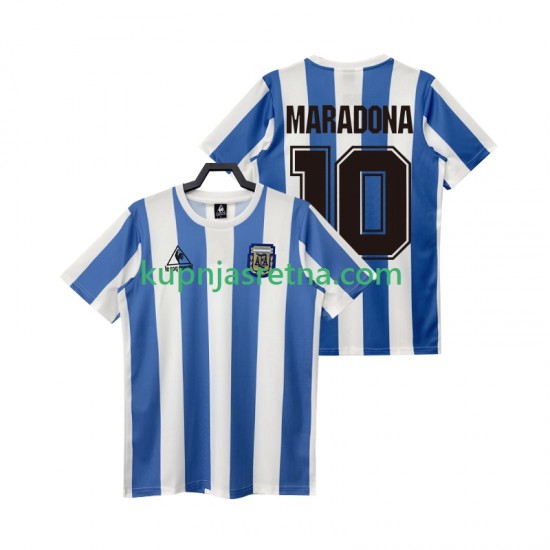 Muškarci Domaći Home Dresova Argentina MARADONA 10 Retro 1986 Kratkih Rukava