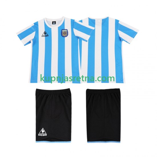 Dječja Domaći Home Dresova Argentina Retro 1986 Kratkih Rukava