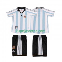 Dječja Domaći Home Dresova Argentina Retro 1998 Kratkih Rukava