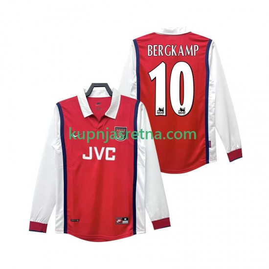 Muškarci Domaći Home Dresova Arsenal BERGKAMP 10 Retro 1998 1999 Dugim Rukavima