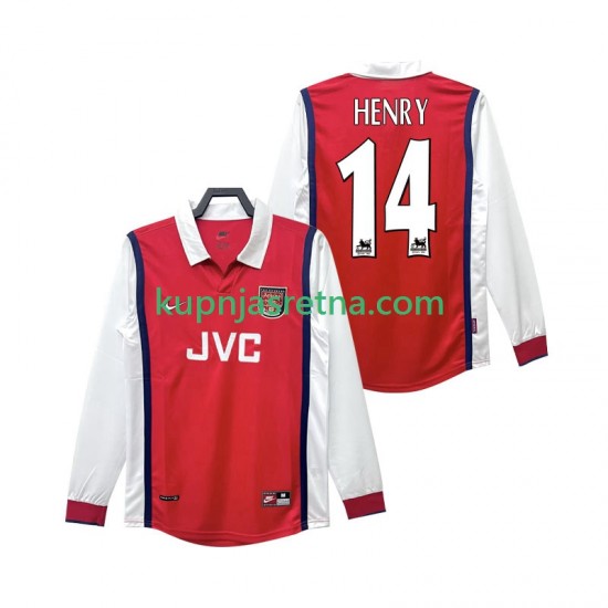 Muškarci Domaći Home Dresova Arsenal Henry 14 Retro 1998 1999 Dugim Rukavima