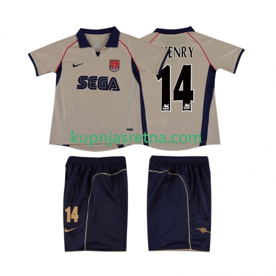 Dječja Gostujući Away Dresova Arsenal Thierry Henry 14 Retro 2001 2002 Kratkih Rukava