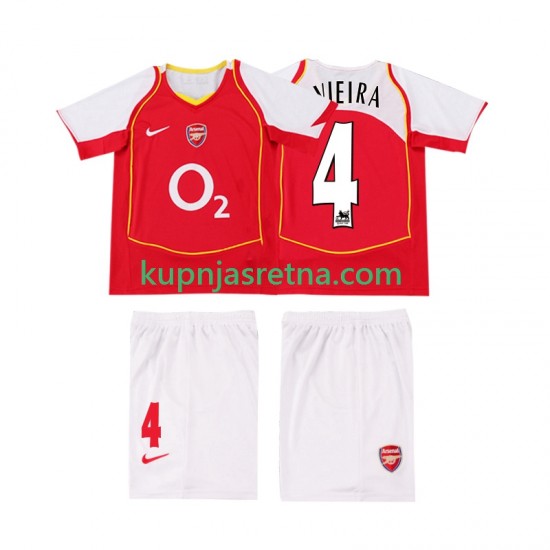 Dječja Domaći Home Dresova Arsenal VIEIRA 4 Retro 2004 2005 Kratkih Rukava