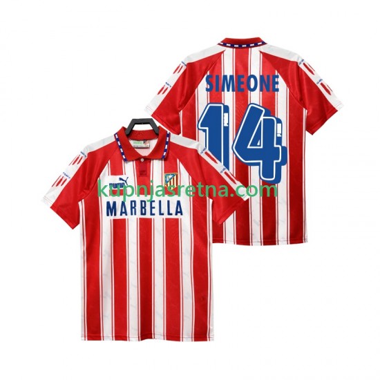 Muškarci Domaći Home Dresova Atlético Madrid SIMEONE 14 Retro 1994 1995 Kratkih Rukava