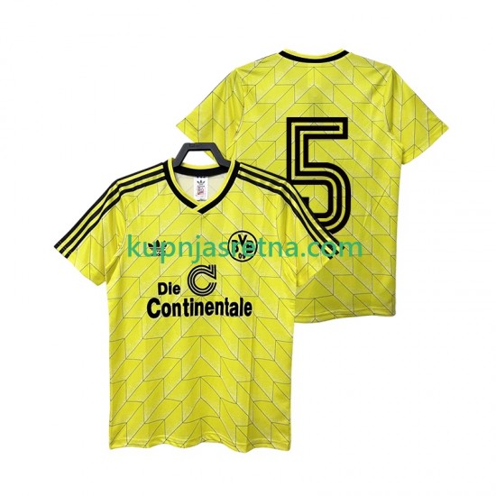 Muškarci Domaći Home Dresova Borussia Dortmund 5 Retro 1988 1989 Kratkih Rukava