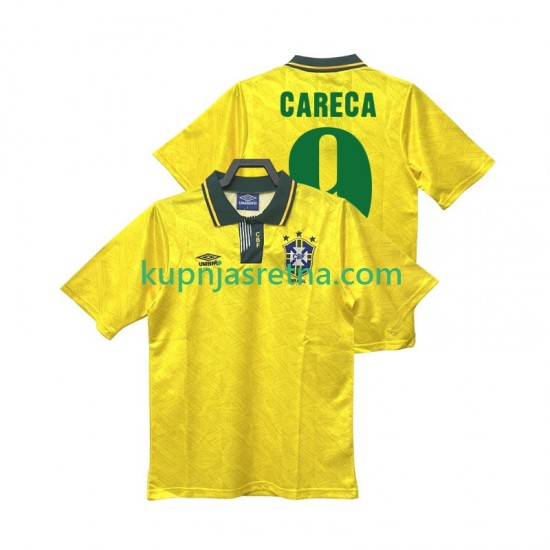 Muškarci Domaći Home Dresova Brazil CARECA 9 Retro 1991 1993 Kratkih Rukava
