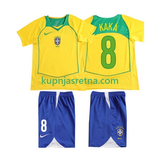 Dječja Domaći Home Dresova Brazil KAKA 8 Retro 2004 Kratkih Rukava