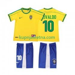 Dječja Domaći Home Dresova Brazil RIVALDO 10 Retro 1998 Kratkih Rukava