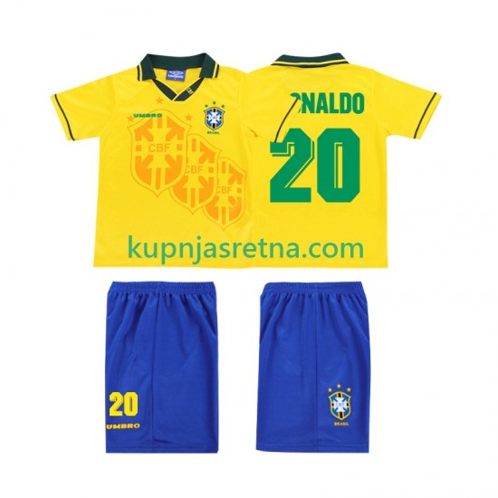 Dječja Domaći Home Dresova Brazil RONALDO 20 Retro 1994 Kratkih Rukava