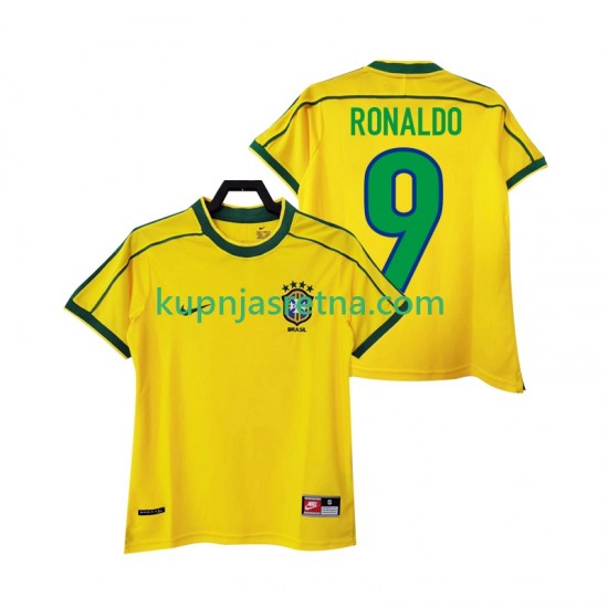 Muškarci Domaći Home Dresova Brazil RONALDO 9 Retro 1998 Kratkih Rukava