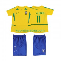Dječja Domaći Home Dresova Brazil RONALOINHO 11 Retro 2002 Kratkih Rukava