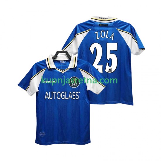 Muškarci Domaći Home Dresova Chelsea ZOLA 25 Retro 1997 1999 Kratkih Rukava