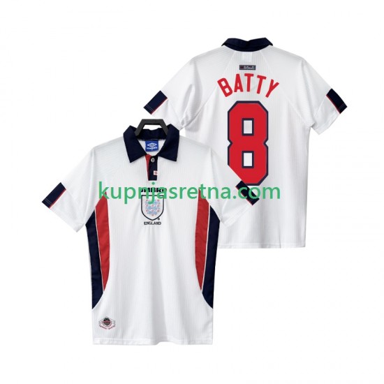 Muškarci Domaći Home Dresova Engleska BATTY 8 Retro 1998 Kratkih Rukava